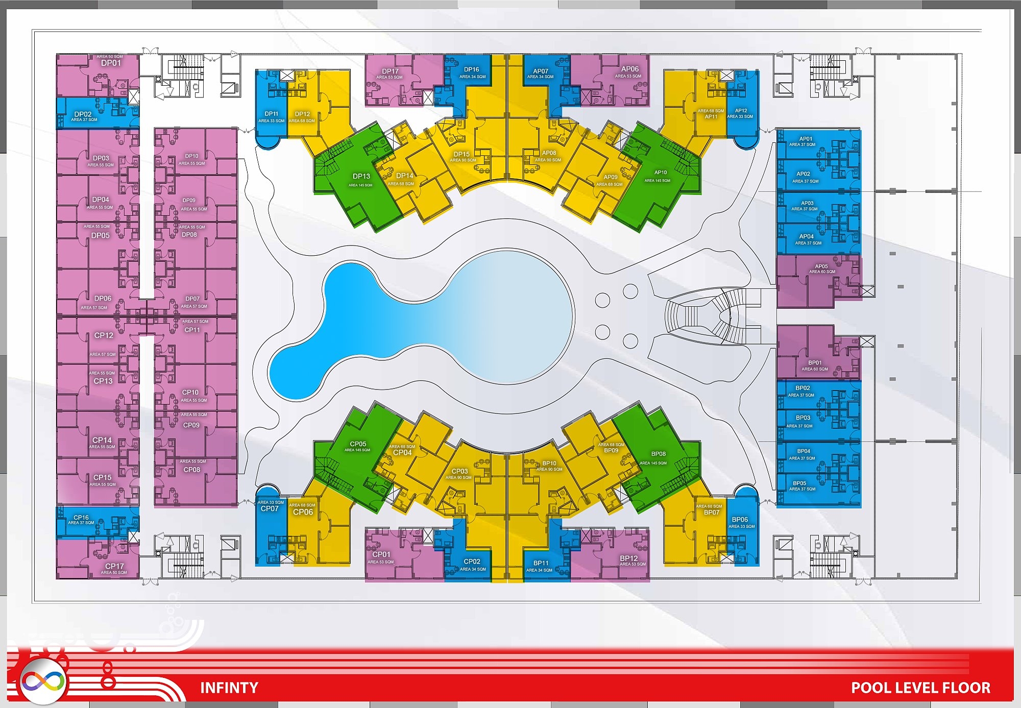 Aqua Infinity Resort pool level plan